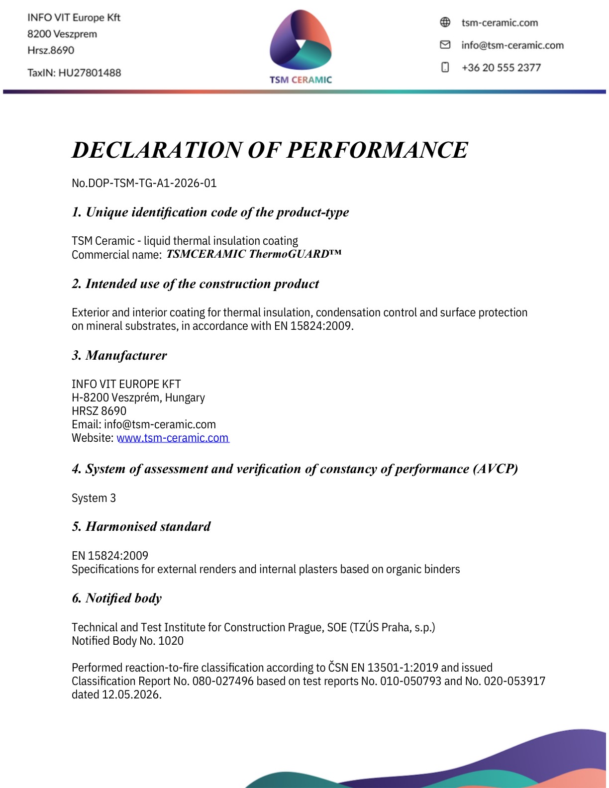 CE declaration of performance certificate preview